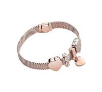 BNCXMO Braccialetti per donne S925 Silver Rose Gold Cuore Bracciale Love Giorno di San Valentino 21 cm