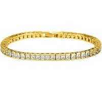 BNCXMO Braccialetto di tennis in moissanite dorato, braccialetto unisex 7in, moissanite a taglio quadrato, regalo classico di gioielli