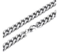 BNCXMO Bracciali da uomo, semplice braccialetto in acciaio inossidabile a catena cubana per uomini
