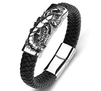 BNCXMO Bracciali da uomo surfista, braccialetto maschile, cinghia di orologio retrò, braccialetto, acciaio inossidabile con chiusura di fibbia