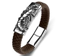 BNCXMO Bracciali da uomo surfista, braccialetto maschile, cinghia di orologio retrò, braccialetto, acciaio inossidabile con chiusura di fibbia