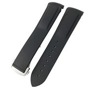 BNCXMO Canda di guardia in silicone in gomma per immersione Omega GMT 300 Hamilton 19mm 20mm 21mm 22mm cinghia di orologio (colore: arancione, dimensione: fibbia di rosa da 21 mm)