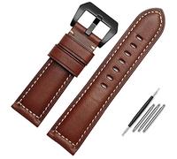 BNCXMO Canda di orologi in pelle per uomini, adatto per la catena di orologi in pelle italiana cittadina di Panerai Citizen 22mm 24mm 26 mm di orologi (colore: marrone nero, taglia: tela nera)