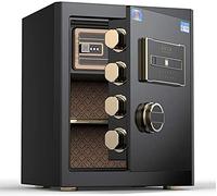 BNCXMO Cassette per Documenti per Incendio Domestico e Impronta biometrica impermetica in Acciaio per la casa Cassa per L'Ufficio gioielleria per la Pistola farmaco in Contanti (Nero)