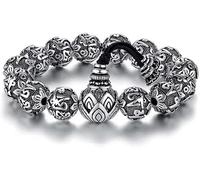 BNCXMO Catena del bracciale per braccialetti, braccialetto di bracciale ad argento regolabile, donna 925 bracciale feng shui bracciale in argento sterling con braccialetto intagliato intagliato.