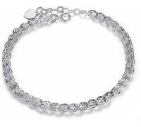 BNCXMO Catena di braccialetti, bracciale per bracciale ad argento regolabile, donna S990 bracciale argento sterling cinese bracciale vintage regolabile bracciale da bracciale donne sterling