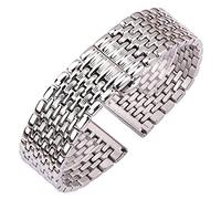 BNCXMO Cingcio d'oro, braccialetto cinghia in acciaio inossidabile Donne da donna 16mm 18mm 20mm 22 mm Accessori per orologi per orologi per orologi dritti argento (colore della fascia: argento,