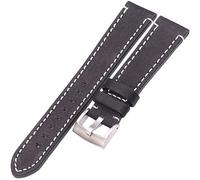 BNCXMO Cinghia cuoio cingola in pelle vera cintura di orologeria in pelle cinturino 18 mm 20mm 22mm 24mm Black marrone scuro Cintura da uomo con fibbia in acciaio inossidabile argento