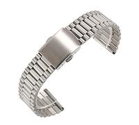 BNCXMO Cinghia di orologio 12 mm 14mm 16mm 18 mm 20 mm cinghia in acciaio inossidabile solido inossidabile universale cinghia di cinghia del braccialetto in metallo universale /16 mm/argento