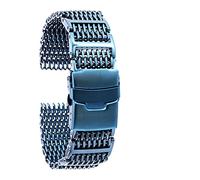 BNCXMO Cinghia di orologio 20/22/24 in acciaio inossidabile Watch Band Flip Flip Class Cingcio di orologio (colore: blu, dimensione: 24mm)