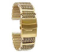 BNCXMO Cinghia di orologio 20/22/24 in acciaio inossidabile Watch Band Flip Flip Class Cingcio di orologio (colore: blu, dimensione: 24mm)