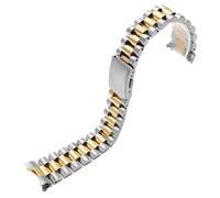 BNCXMO Cinghia di orologio in acciaio inossidabile per cittadino Bracciale enicar 20 mm 22 mm Canda in acciaio curvo con chiusura di distribuzione (,)