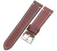 BNCXMO Cinghia di orologio in pelle 18mm 20mm 22mm genuino cinghia orologio in pelle manuale uomo spessa banda di guardia nera marrone con fibbia orologi accessori