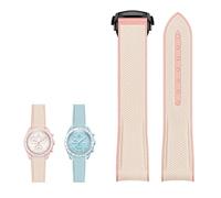 BNCXMO Cinghia di orologio in silicone in gomma per cinghia di orologio da orologio curvo da 20 mm per la luna di luna da 20 mm (,)