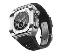 BNCXMO Cinta di cassa in fibra di carbonio per serie 44/45mm, kit di modifica della cintura in gomma compatibile con iwatch 8 7 6 5 4 4 Serie Serie Modifica di aggiornamento