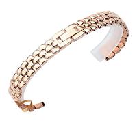 BNCXMO Cinta di sostituzione del braccialetto in oro in oro rosa argento in acciaio inossidabile 6 8 10 12 14 mm Diazione di piccole dimensioni Lady Fashion Watch Catena