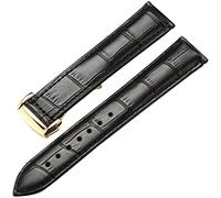 BNCXMO Cinta d'oro vera in pelle per orologio Omega Wossband 19mm 20mm 22 mm Chiusura Displodante Bracciale di orologio marrone nero