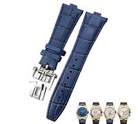 BNCXMO Cinturino da orologio da 25-9 mm in pelle vera convex per overni di orologi di cereali di bambù marrone blu nero all'estero