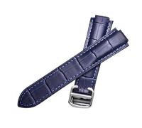 BNCXMO Cinturino in pelle di coccodrillo di alligatore nero blu fatto a mano per chiusura a depolyment del braccialetto da polso a palloncino blu