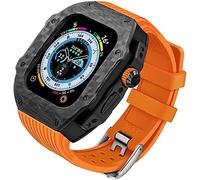 BNCXMO Copertura protettiva in fibra di carbonio resistente agli urti robusto , per ultra 8 e adattamento in gomma fluoro , per iwatch 8 cinghia di orologio sostitutivo