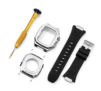 BNCXMO Custodia per cinturino in acciaio inossidabile per modifica della banda 45 mm 44 mm 41 mm Mod Kit set per IWatch Series 7 6 SE 5 4 3 2 1