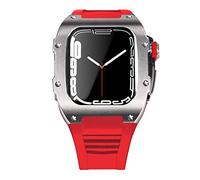 BNCXMO Custodia per cinturino in acciaio inossidabile più ultimo per banda 7 custodia in lega di titanio da 45 mm per iwatch 7 6 5 4 set di kit mod fai -da -te 44 mm