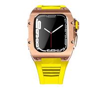BNCXMO Custodia per cinturino in acciaio inossidabile più ultimo per banda 7 custodia in lega di titanio da 45 mm per iwatch 7 6 5 4 set di kit mod fai -da -te 44 mm