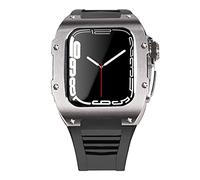 BNCXMO Custodia per cinturino in acciaio inossidabile più ultimo per banda 7 custodia in lega di titanio da 45 mm per iwatch 7 6 5 4 set di kit mod fai -da -te 44 mm