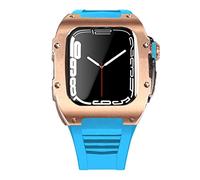 BNCXMO Custodia per cinturino in acciaio inossidabile più ultimo per banda 7 custodia in lega di titanio da 45 mm per iwatch 7 6 5 4 set di kit mod fai -da -te 44 mm