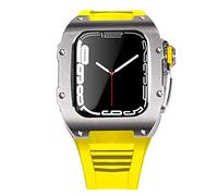 BNCXMO Custodia per cinturino in acciaio inossidabile più ultimo per banda 7 custodia in lega di titanio da 45 mm per iwatch 7 6 5 4 set di kit mod fai -da -te 44 mm