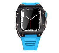 BNCXMO Custodia per cinturino in acciaio inossidabile più ultimo per banda 7 custodia in lega di titanio da 45 mm per iwatch 7 6 5 4 set di kit mod fai -da -te 44 mm