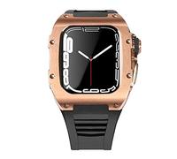 BNCXMO Custodia per cinturino in acciaio inossidabile più ultimo per banda 7 custodia in lega di titanio da 45 mm per iwatch 7 6 5 4 set di kit mod fai -da -te 44 mm