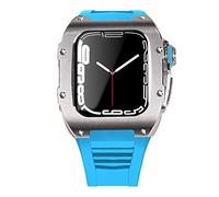 BNCXMO Custodia per cinturino in acciaio inossidabile più ultimo per banda 7 custodia in lega di titanio da 45 mm per iwatch 7 6 5 4 set di kit mod fai -da -te 44 mm