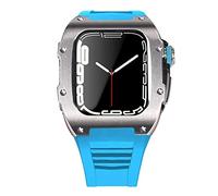 BNCXMO Custodia per cinturino in acciaio inossidabile più ultimo per banda 7 custodia in lega di titanio da 45 mm per iwatch 7 6 5 4 set di kit mod fai -da -te 44 mm