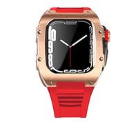 BNCXMO Custodia per cinturino in acciaio inossidabile più ultimo per banda 7 custodia in lega di titanio da 45 mm per iwatch 7 6 5 4 set di kit mod fai -da -te 44 mm
