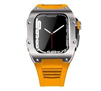BNCXMO Custodia per cinturino in acciaio inossidabile più ultimo per banda 7 custodia in lega di titanio da 45 mm per iwatch 7 6 5 4 set di kit mod fai -da -te 44 mm