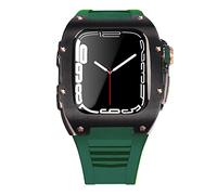 BNCXMO Custodia per cinturino in acciaio inossidabile più ultimo per banda 7 custodia in lega di titanio da 45 mm per iwatch 7 6 5 4 set di kit mod fai -da -te 44 mm