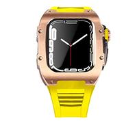 BNCXMO Custodia per cinturino in acciaio inossidabile più ultimo per banda 7 custodia in lega di titanio da 45 mm per iwatch 7 6 5 4 set di kit mod fai -da -te 44 mm