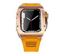 BNCXMO Custodia per cinturino in acciaio inossidabile più ultimo per banda 7 custodia in lega di titanio da 45 mm per iwatch 7 6 5 4 set di kit mod fai -da -te 44 mm