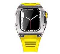 BNCXMO Custodia per cinturino in acciaio inossidabile più ultimo per banda 7 custodia in lega di titanio da 45 mm per iwatch 7 6 5 4 set di kit mod fai -da -te 44 mm