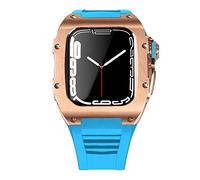 BNCXMO Custodia per cinturino in acciaio inossidabile più ultimo per banda 7 custodia in lega di titanio da 45 mm per iwatch 7 6 5 4 set di kit mod fai -da -te 44 mm