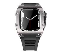 BNCXMO Custodia per cinturino in acciaio inossidabile più ultimo per banda 7 custodia in lega di titanio da 45 mm per iwatch 7 6 5 4 set di kit mod fai -da -te 44 mm