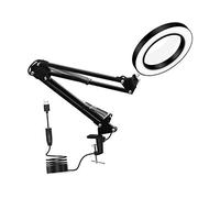 BNCXMO Desktop Lagnifier LED LAMPAGGIO LAMPAGNO Regolabile RAGGIEGGIO 5X Distano con 3 Colori da 4,13 '' Diametro di Vetro Dono Nero della Visione dell'amore