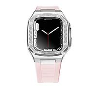 BNCXMO Fai da te per banda 8 7 6 Metal in acciaio inossidabile 45 mm 41 mm set di elastico per orologio per iwatch da 44 mm kit di modifica della cinghia diamante
