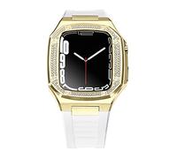BNCXMO Fai da te per banda 8 7 6 Metal in acciaio inossidabile 45 mm 41 mm set di elastico per orologio per iwatch da 44 mm kit di modifica della cinghia diamante