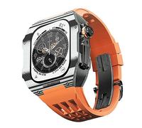 BNCXMO Fannella in fibra di carbonio di orologi in gomma , per SE/4/5/6/7/8 Mod Kit Accessori Sostituzione Fluorobber Watch Band , per IWatch Series 44/45mm, con strumento a banda