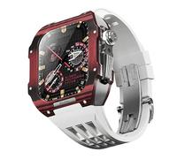 BNCXMO Fannella in fibra di carbonio di orologi in gomma , per SE/4/5/6/7/8 Mod Kit Accessori Sostituzione Fluorobber Watch Band , per IWatch Series 44/45mm, con strumento a banda