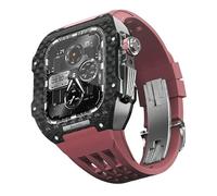 BNCXMO Fannella in fibra di carbonio di orologi in gomma , per SE/4/5/6/7/8 Mod Kit Accessori Sostituzione Fluorobber Watch Band , per IWatch Series 44/45mm, con strumento a banda