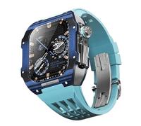 BNCXMO Fannella in fibra di carbonio di orologi in gomma , per SE/4/5/6/7/8 Mod Kit Accessori Sostituzione Fluorobber Watch Band , per IWatch Series 44/45mm, con strumento a banda