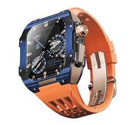 BNCXMO Fannella in fibra di carbonio di orologi in gomma , per SE/4/5/6/7/8 Mod Kit Accessori Sostituzione Fluorobber Watch Band , per IWatch Series 44/45mm, con strumento a banda